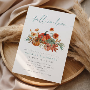 Whimsical Pumpkin Fall in Love Couple's Shower Invitation