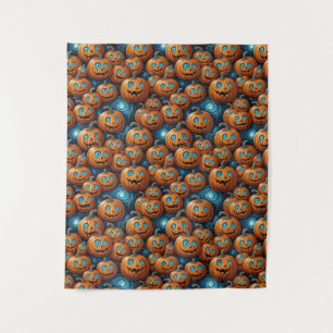Whimsical Pumpkin Halloween Wall Tapestry
