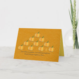 Whimsical Pumpkin Patch Pyramid Halloween Card
