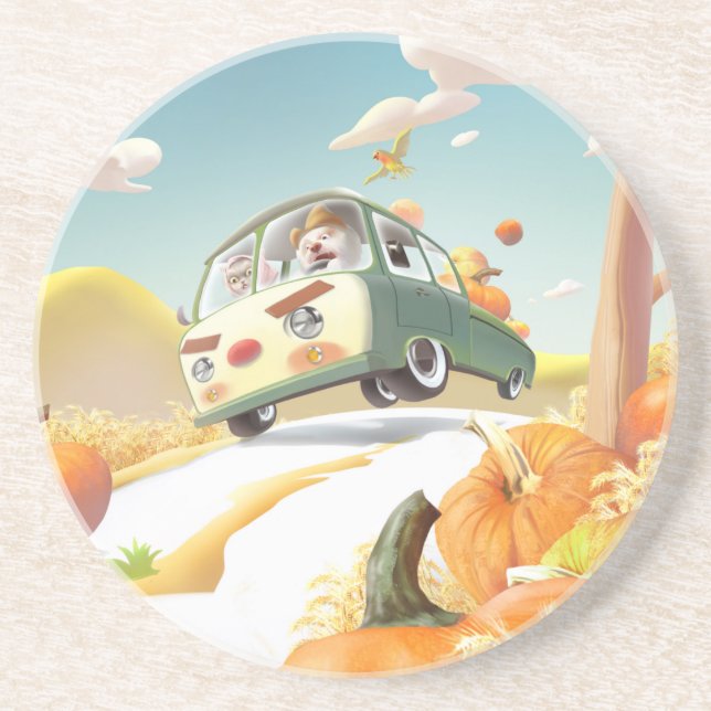 Whimsical Pumpkin Ride Coaster (Front)