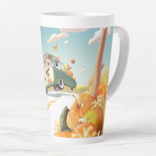 Whimsical Pumpkin Ride Latte Mug