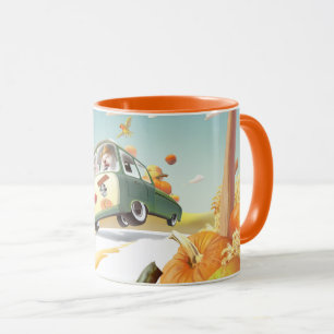 Whimsical Pumpkin Ride Mug