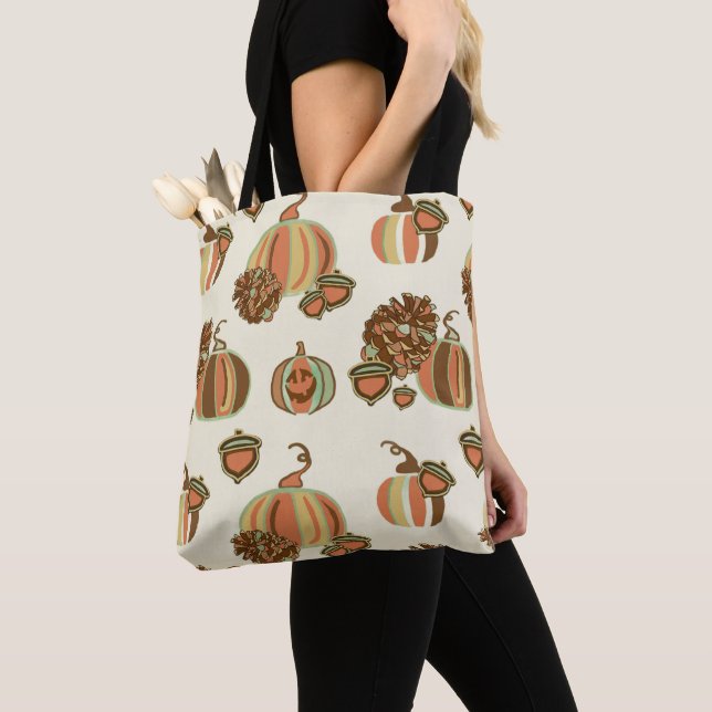 Whimsical Pumpkin Shopping Bag (Close Up)
