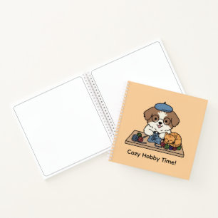 Whimsical Puppy & Kitten Crafting Sketchbook Notebook