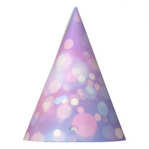 Whimsical Purple and Pink Bokeh Lights Birthday  Party Hat