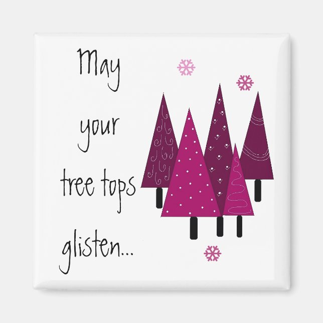 Whimsical  Purple Christmas Trees Magnet (Front)