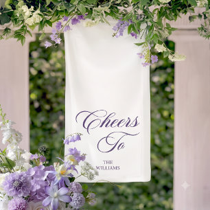 Whimsical Purple Floral Victorian Cheers To Banner