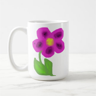 Whimsical Purple Flower Painted Art Coffee Mug