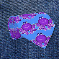 whimsical purple frog neck tie