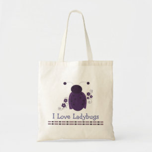 Whimsical Purple Ladybug Tote Bag