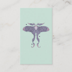 Whimsical Purple Moth with Star Sparkles Enclosure Card