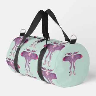 Whimsical Purple Moth with Star Sparkles Mystical Duffle Bag