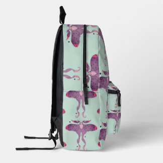 Whimsical Purple Moth with Star Sparkles Mystical Printed Backpack