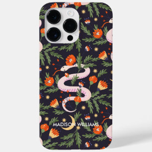 Whimsical Purple Snake & Botanical– Personalised Case-Mate iPhone 14 Pro Max Case