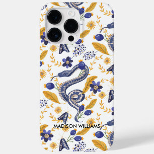 Whimsical Purple Snake & Botanical– Personalised Case-Mate iPhone 14 Pro Max Case