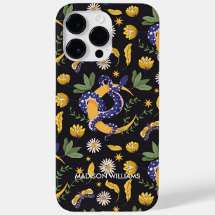 Whimsical Purple Snake & Botanical– Personalised  Case-Mate iPhone 14 Pro Max Case