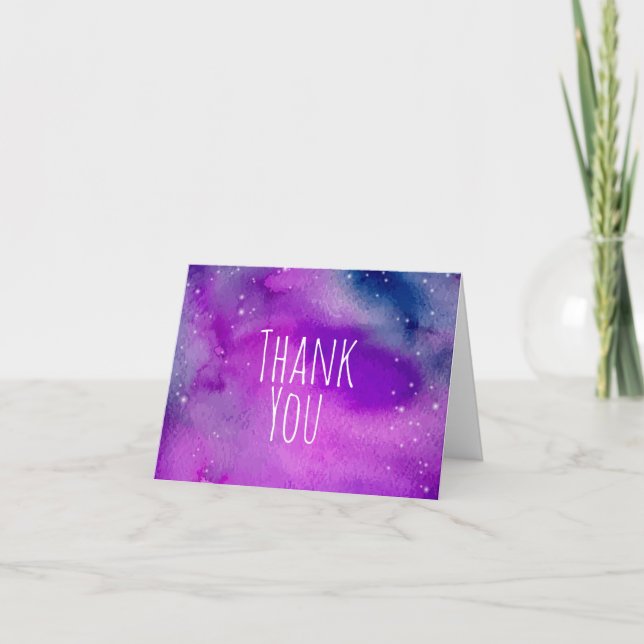 Whimsical Purple Thank You Cards (Front)