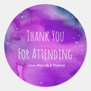 Whimsical Purple Thank You Stickers