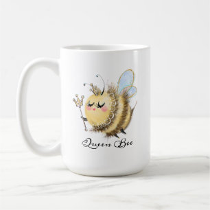 Whimsical Queen Bee with Crown and Wand Mug