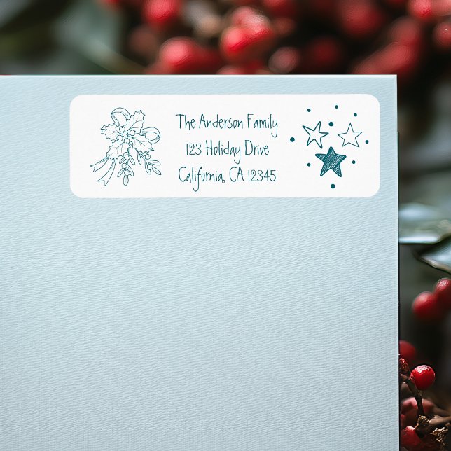Whimsical Quirky Doodle Holiday Return Address Label (Creator Uploaded)
