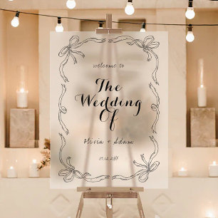 Whimsical Quirky Hand Drawn Bow Welcome Acrylic Sign