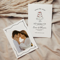 Whimsical Quirky Hand Drawn Cherry Cake Wedding