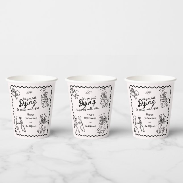 Whimsical Quirky Hand Drawn Doodles Halloween Paper Cups (Multi)