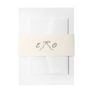 Whimsical Quirky Handwritten Bow Invitation Belly Band