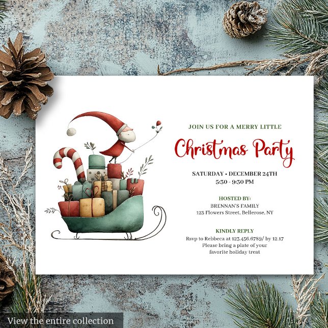 Whimsical Quirky Santa Holiday Party Invitation (Whimsical Quirky Santa Holiday Party Invitation)