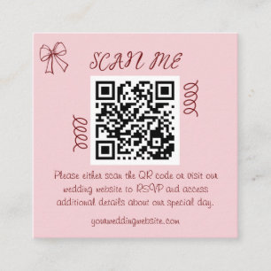 Whimsical Quirky Squiggles Pink Wedding Enclosure Card
