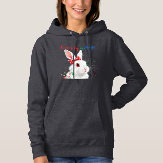 Whimsical Rabbit "Curiosity is Magic" Abstract Art Hoodie