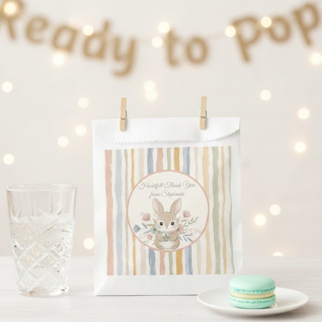 Whimsical Rabbit Pastel Guest Gift Bag (Baby shower guest favor bag)
