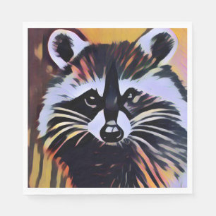 Whimsical Raccoon - A Nature Inspired Design  Napkin