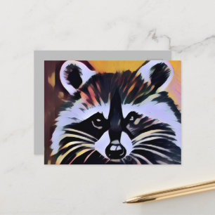 Whimsical Raccoon - A Nature Inspired Design  Postcard