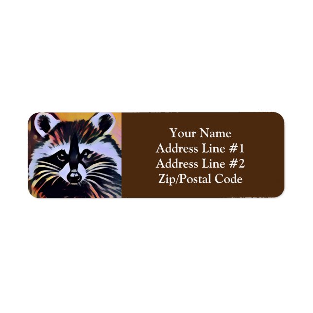 Whimsical Racoon - A Nature Inspired Design  Return Address Label (Front)