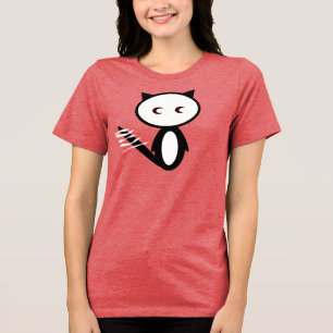 Whimsical Racoon Cat (Tanuki) Vector Graphic Tee 
