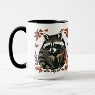 Whimsical Racoon Woodland Animal Folk or Tribal A Mug