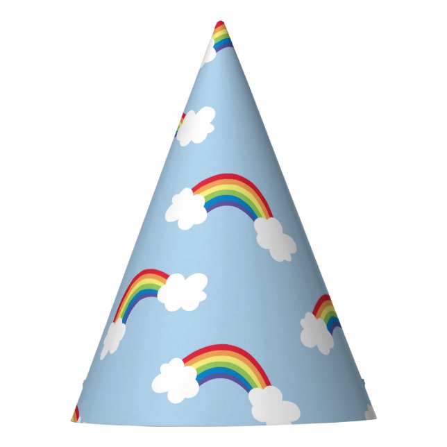 Whimsical Rainbow Birthday Party Hats (Front)