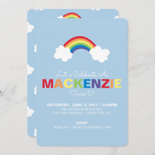 Whimsical Rainbow Birthday Party Invitation
