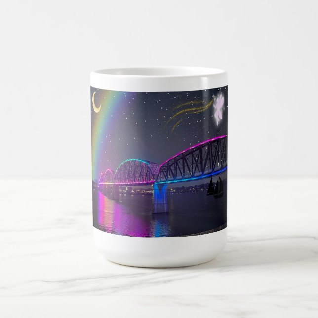 Whimsical rainbow bridge fairy Mug (Center)