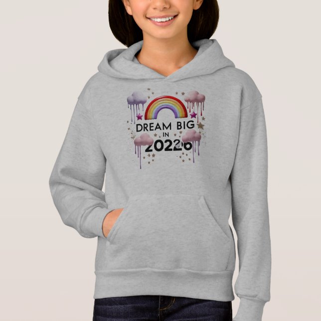 Whimsical Rainbow Cloud "Dream Big 2026" Kids  (Front)