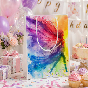 Whimsical Rainbow Fairy - Enchanted Cottagecore Medium Gift Bag
