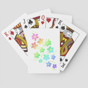 Whimsical Rainbow Flowers Playing Cards