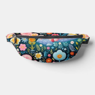 Whimsical Rainbow Garden Floral Fantasy Pattern Bum Bags