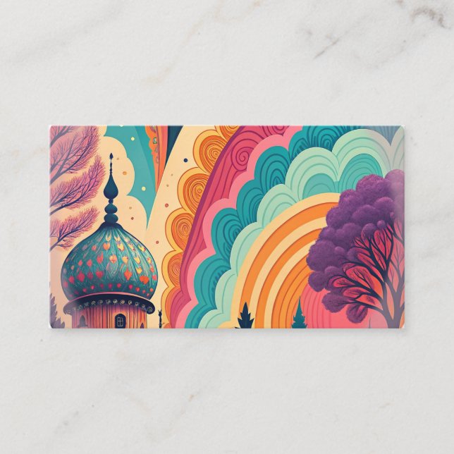 Whimsical Rainbow Info Card #00001 – Customisable (Front)