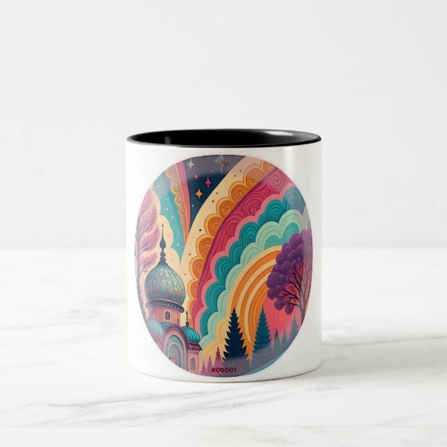 Whimsical Rainbow Mosque Mug – Customisable (Center)