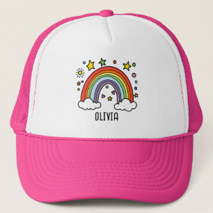 Whimsical Rainbow Personalised Girls Trucker Hat