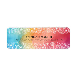 Whimsical Rainbow Return Address Labels