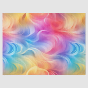 Whimsical Rainbow Swirl Decoupage Tissue Paper