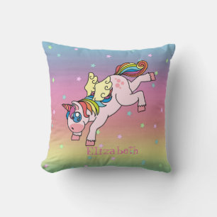 Whimsical Rainbow Unicorn, Ombre Cushion